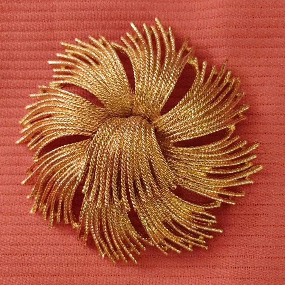 Vintage Monet Gold Brooch In the Cordelia Collection